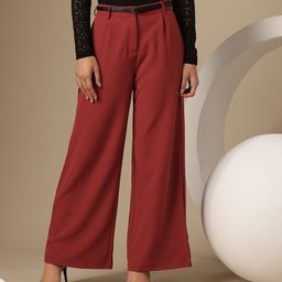Chemistry Women Pleated Wide Leg Trousers-picture-17