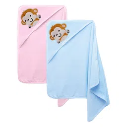 PARYAG Blue & Green 2 Printed Cotton 250 GSM Bath Towel-9