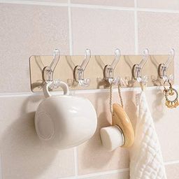 Drills Wall Bathroom Towel Hanger Transparent Hooks Weight Load Capacity-5 Kg-Size-40 x 8 cm-53