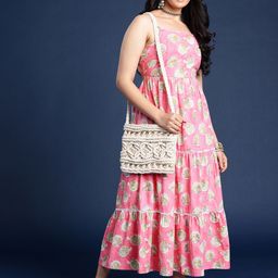 Taavi Floral Print A-Line Pure Cotton Gulli Sanganeri Maxi Dress-image-60