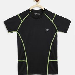 CHIMPRALA Boys Black Solid Round Neck Sports T-shirt-image-57