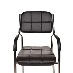 Teal Indus Leatherette Visitor Chair with Arms Black-image-99