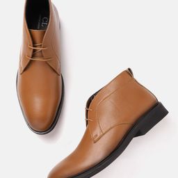 Carlton London Men Tan Brown Solid Mid-Top Derbys-picture-30