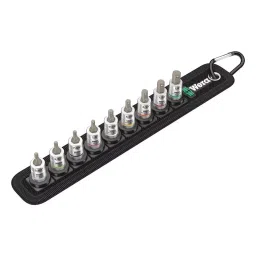 WERA HEX BIT SOCKET SET, 1/4IN DRIVE, 11PC, BELT A IMPERIAL 1-86