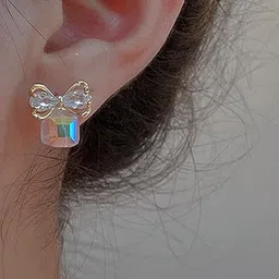 SUBHAGALANKAR Gold-Plated Artificial Stones Studded Contemporary Studs-17