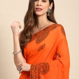 DESH BIDESH Warli Pure Cotton Taant Saree-image-3