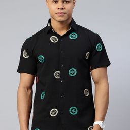 Luxrio Men Relaxed Embroidered Casual Shirt-image-23