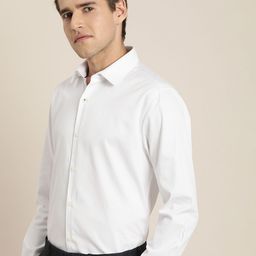 INVICTUS Men White Solid Slim Fit Pure Cotton Formal Shirt-image-99