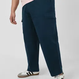 Urbano Plus Men Loose Fit Cargos Trousers-image-19