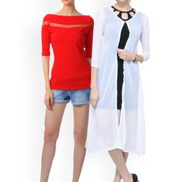SCORPIOUS Women Pack of Shrug & Top-44