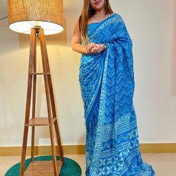 HERE&NOW Pure Cotton Bagru Saree-image-65