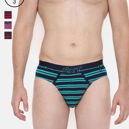 Force NXT Men Pack of 4 Striped Basic Assorted Briefs MNFL-56-PO4-picture-15