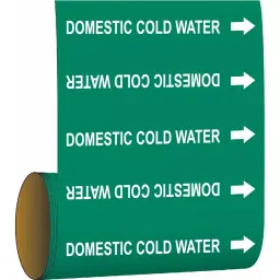 BRADY Pipe Marker Domestic Cold Water Green & White for 2 inch and Smaller Outer Diameter Pipe, 9GEE9 Pack of 30 Pcs)-image-72