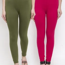 TAG 7 Women Pack Of 2 Solid Ankle-Length Leggings-image-54