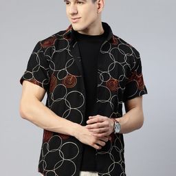 Luxrio Men Relaxed Embroidered Casual Shirt-image-22