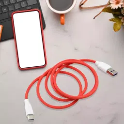 DeoDap Fast DASH Charging USB Type-C Data Cable Red & White, 12659 image 4