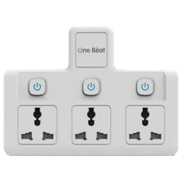 One Beat Wall 3 Sockets Surge Protector (LED Indicator, OB-203, White)-1