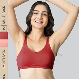 LYRA Pack Of 2 Cotton Spandax Full Coverage Secret Support Bra-image-44