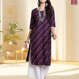 HERE&NOW Women Pack Of 2 Ethnic Motifs Printed Kurtas-image-33