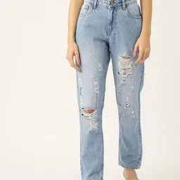 Mast & Harbour Relaxed Fit Highly Distressed Pure Cotton Jeans-picture-22