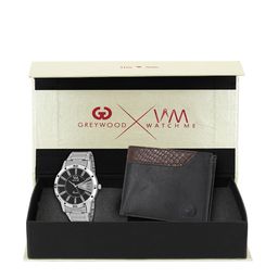 Greywood Men Black & Silver-Toned Accessory Gift Set-image-92