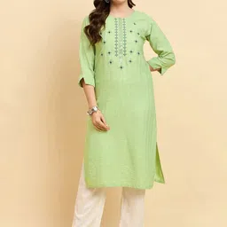 Anouk Rustic Ethnic Motifs Embroidered Thread Work Straight Kurta-23
