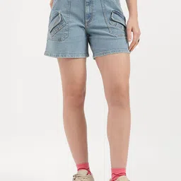 United Colors of Benetton Women High-Rise Regular Fit Denim Shorts-picture-35