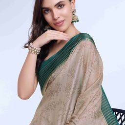 TASRIKA Floral Printed Tussar Saree-image-33