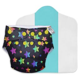 SuperBottoms Reusable and Washable Cloth Diapers Free Size UNO Star Print - Multicolor-3