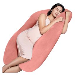 MY ARMOR Micro Fibre U Shaped Pregnancy Pillow with Velvet  Cover - Peach-96