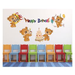 Wallstick Happy Birthday with Teddy wall sticker Vinyl-image-61
