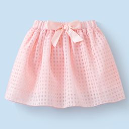 Mark & Mia Above Knee Length Skirt with Checks & Bow Detailing - Pink-image-99