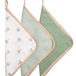 Masilo Organic Muslin Washcloths (Set of 3)  Plam Paradise-18