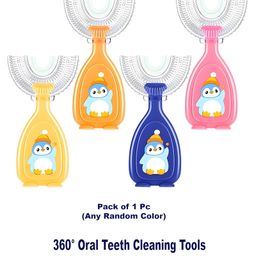 Cozy Vibes U Shaped Toothbrush for Kids Soft Silicone Baby Toothbrush Oral Care Cleaning Brush Baby Products - Pack of 1 - Color May Vary-image-76