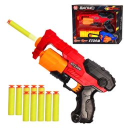 FunBlast Thunder Strike Shooting Gun Toy with 10 Foam Bullets - Red-5