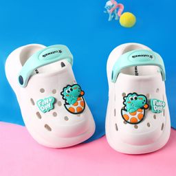 Cute Walk by Babyhug Clogs With Backstrap Closure Dino & Text Appliques - White-image-82