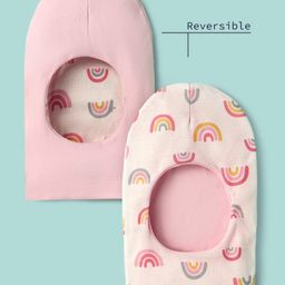 Ben Benny 100% CottonInterlock Knit Reversible Monkey Cap With Rainbow Print Pink - Diameter 11 cm-picture-21