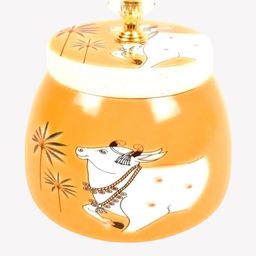 Apka mart Yellow Serving Bowl with Pichwai Art-picture-6
