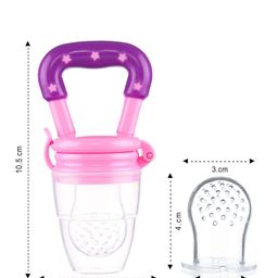 Numum Chewy Silicone Food and Fruit Nibbler with Extra Silicone Mesh Teether and Feeder - Pink (Color and design may vary) image 3