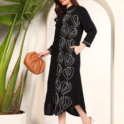 DEEBACO Women Solid Shirt Maxi Dress-image-22