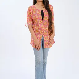 30 Looks Women Floral Printed Pure Cotton Straight Kurti-image-13