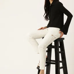 Mast & Harbour High-Rise Low Distress Pure Cotton Jeans-picture-12