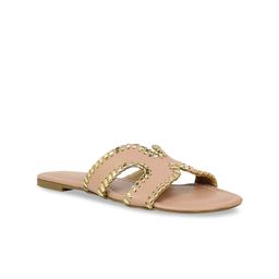 Inc 5 Women Peach-Coloured Printed Open Toe Flats-1