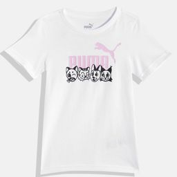 Puma Kids Pure Cotton Brand Logo Printed Regular Fit Essential+ T-shirt-15