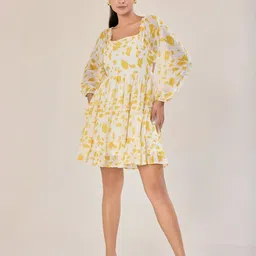 Urban Sundari Women Floral Printed Flared Sleeve Fit & Flare Mini Dress-picture-27