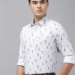 Arrow Pure Cotton Manhattan Slim Fit Floral Printed Formal Shirt-picture-34
