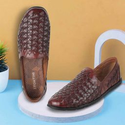 J.FONTINI Men Woven Design Leather Loafers-image-42