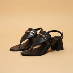 ERIDANI Embellished Block Sandals with Buckles-picture-1