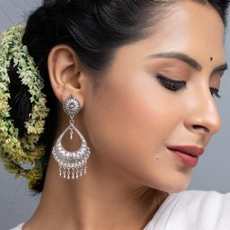 Silver Chandbali Earrings-4