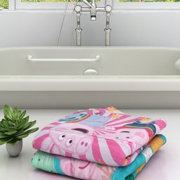 Athom Trendz Set Of 2 Peppa Pig Printed 350 GSM Cotton Bath Towels-image-99